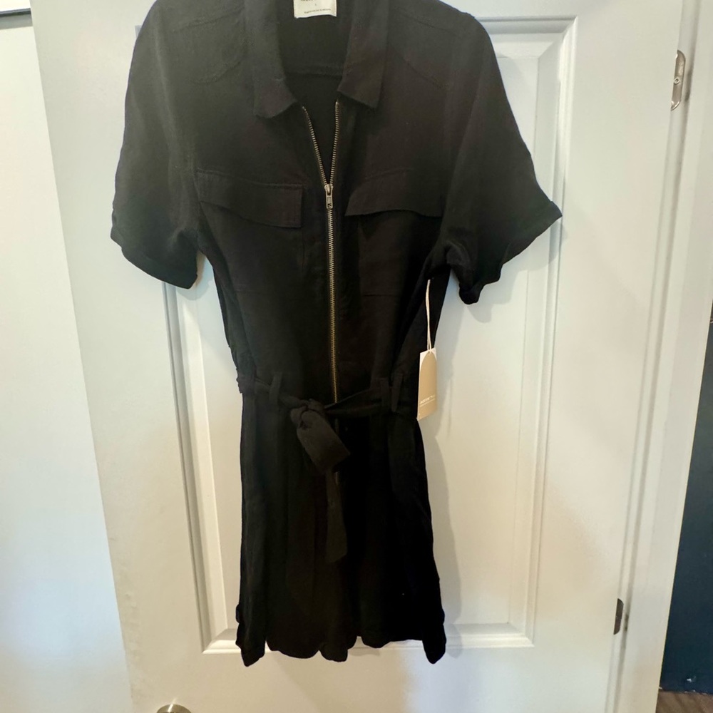 Jackson Rowe Black Short Sleeve Zip-Up Romper